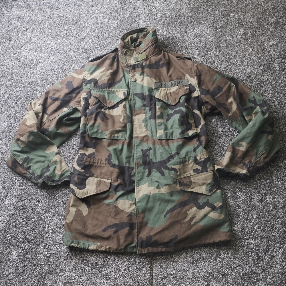 U.S. Army‎ Jacket Mens M Multicolor M-65 Field Jacket Zip Pockets Twill